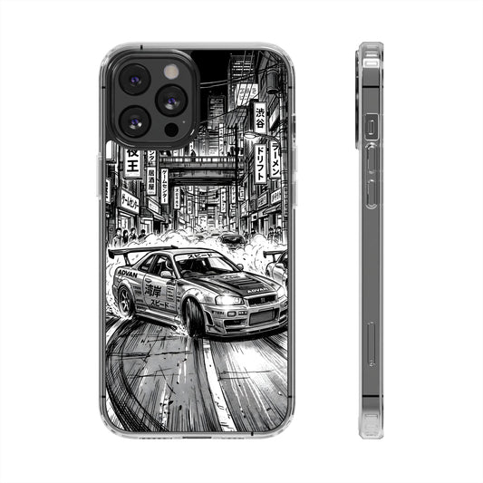 Tokyo Night Drift Manga Case - MagSafe Compatible JDM Clear Cover