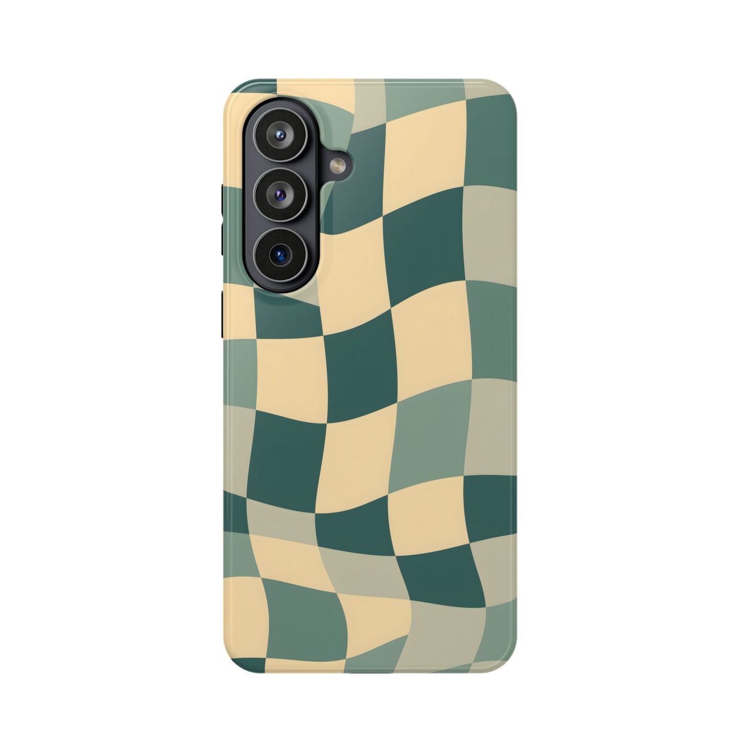 Forest Green Wavy Checkerboard Magnetic Case