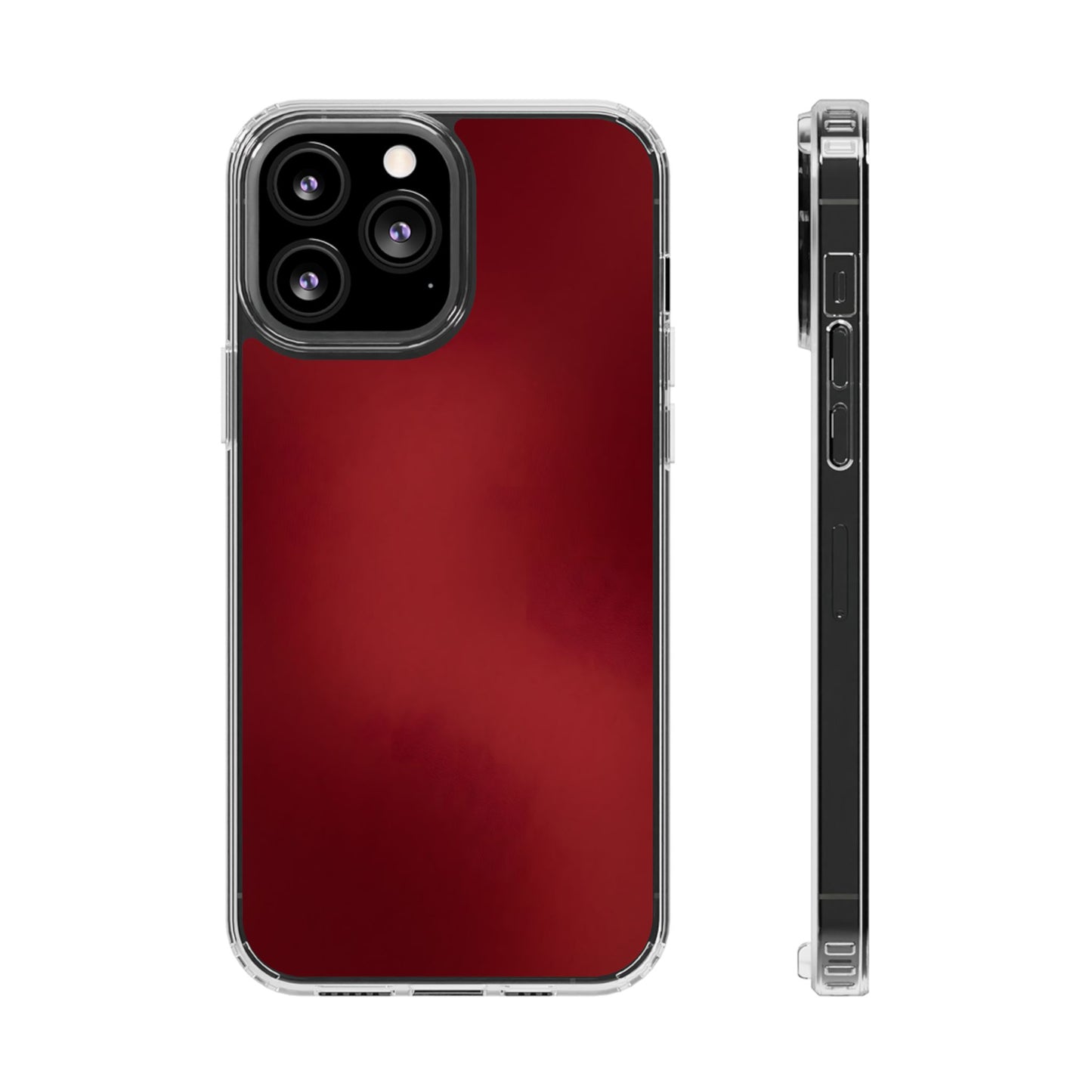 Deep Crimson Aura Clear Case - Premium MagSafe Minimalist Cover
