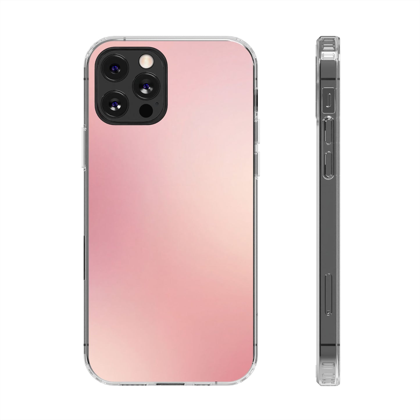 Soft Rose Aura Clear Case - MagSafe Compatible Blush Gradient Cover