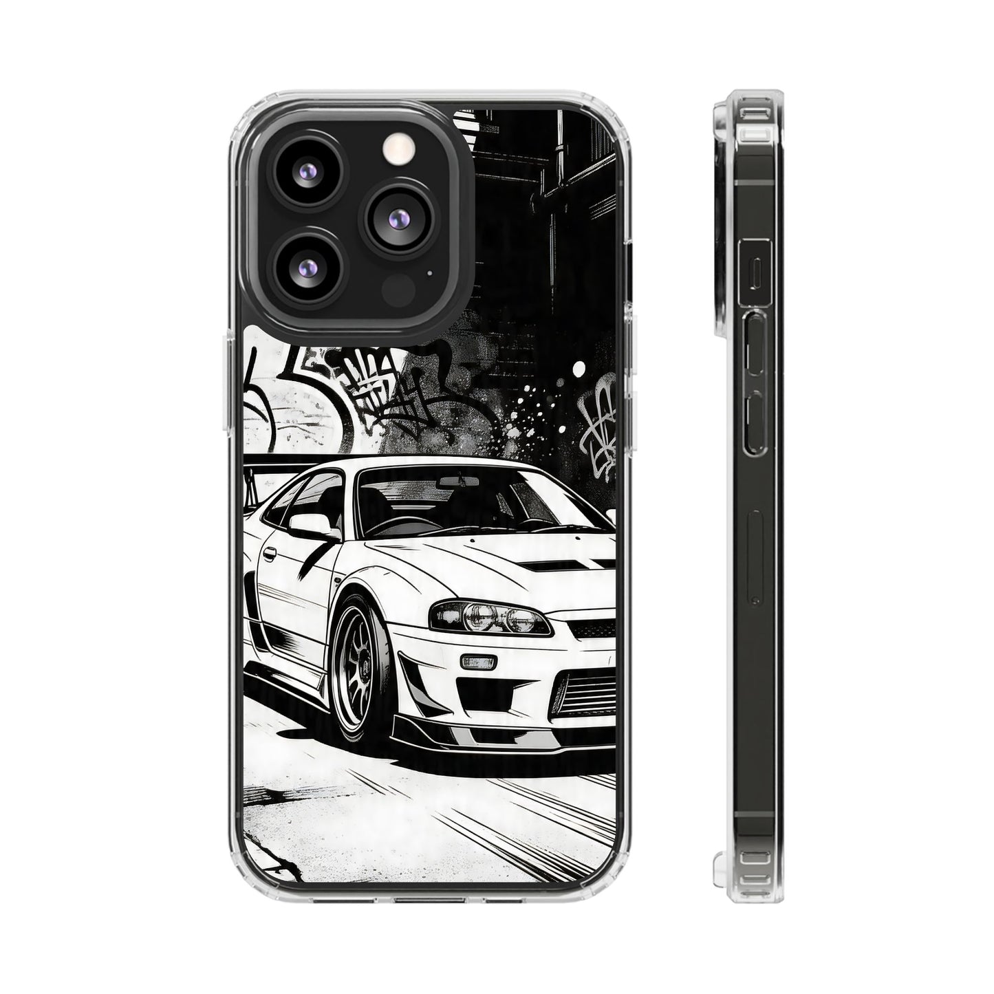 Monochrome Urban Drift Case - MagSafe Compatible JDM Clear Cover