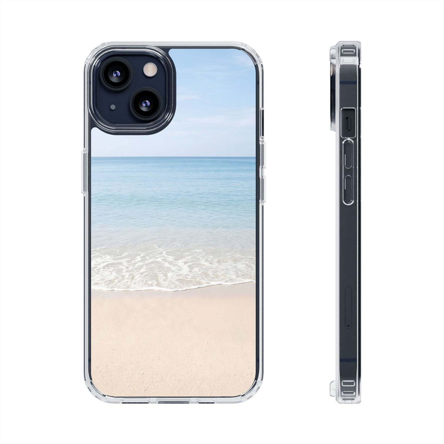 Serene Beach Landscape Clear Case - MagSafe Compatible Coastal Cover
