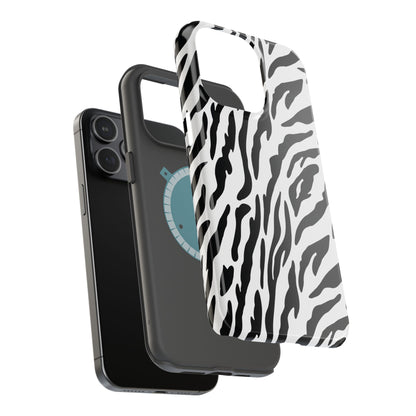 Monochrome Safari: Classic Black & White Zebra MagSafe Case