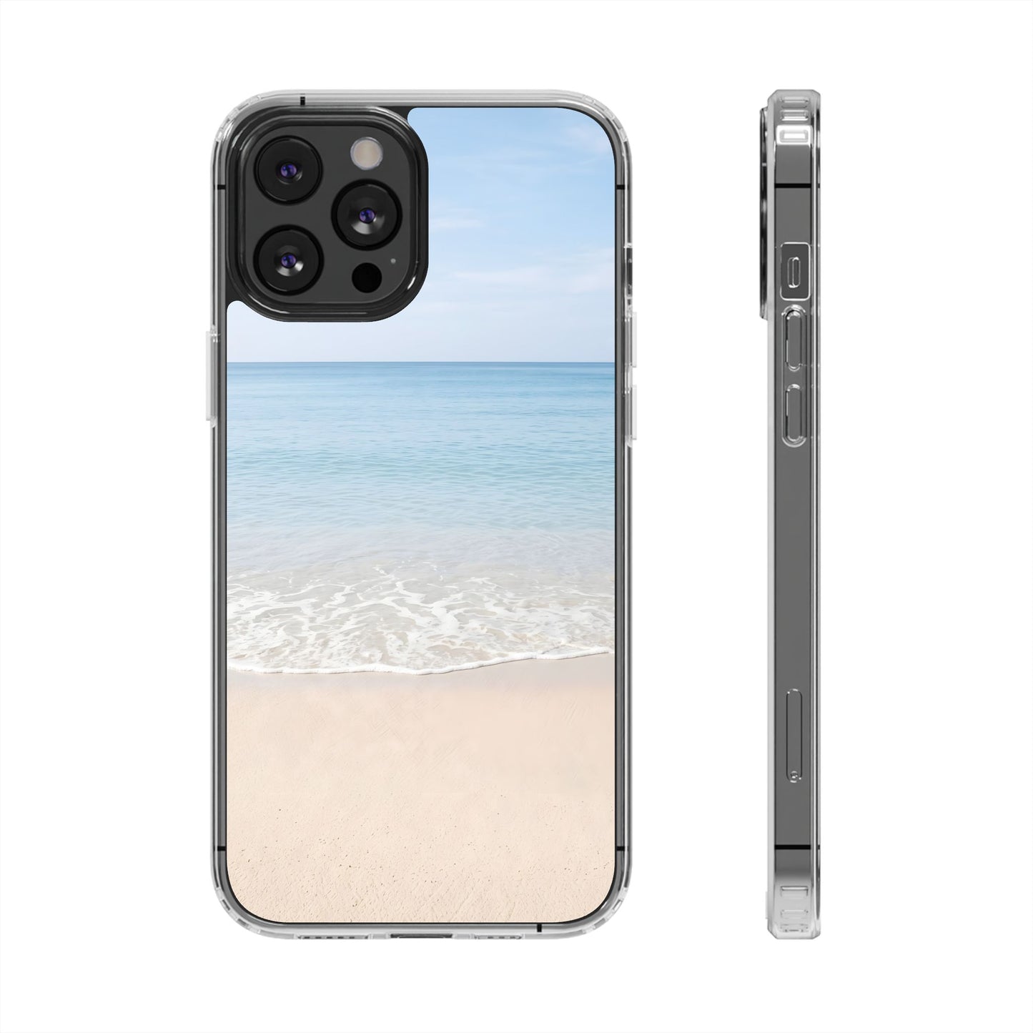 Serene Beach Landscape Clear Case - MagSafe Compatible Coastal Cover