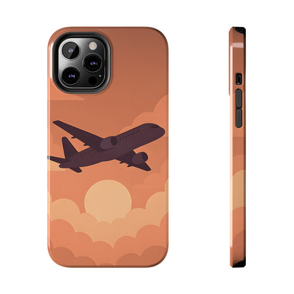 Golden Skies Airplane Tough Case - Minimalist Aviation Cover for iPhone & Samsung