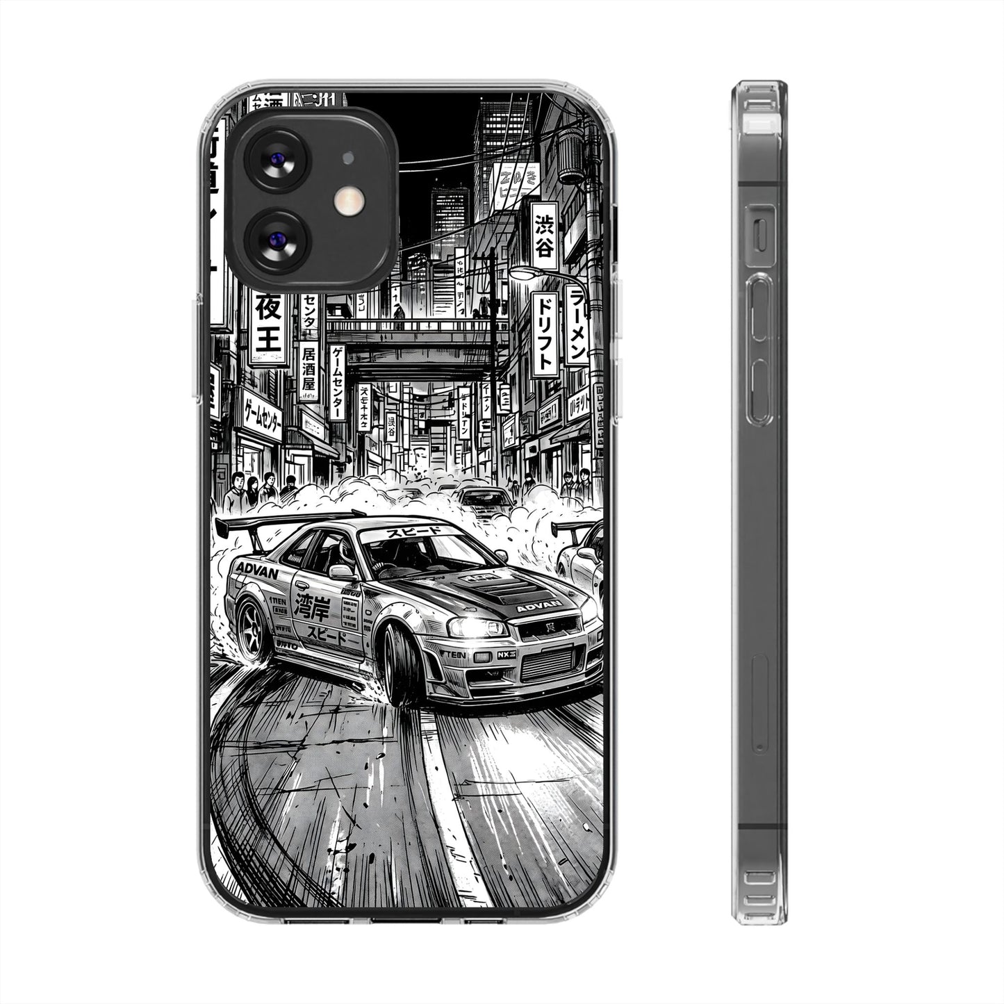 Tokyo Night Drift Manga Case - MagSafe Compatible JDM Clear Cover