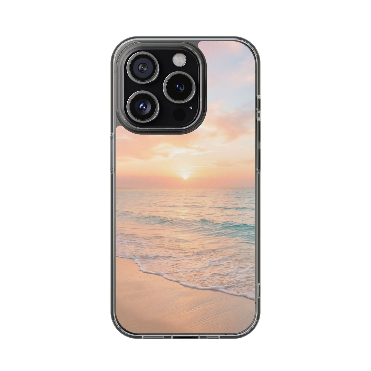 Serene Coastal Sunset Clear Case - MagSafe Compatible Beach Cover