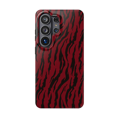 Crimson Instinct: Bold Red Tiger Print MagSafe Case