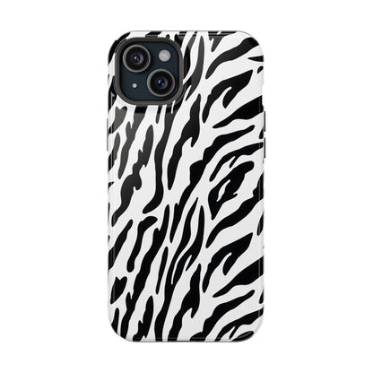 Monochrome Safari: Classic Black & White Zebra MagSafe Case