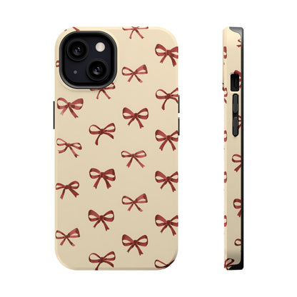 Burgundy Bows Coquette Magnetic Tough Case