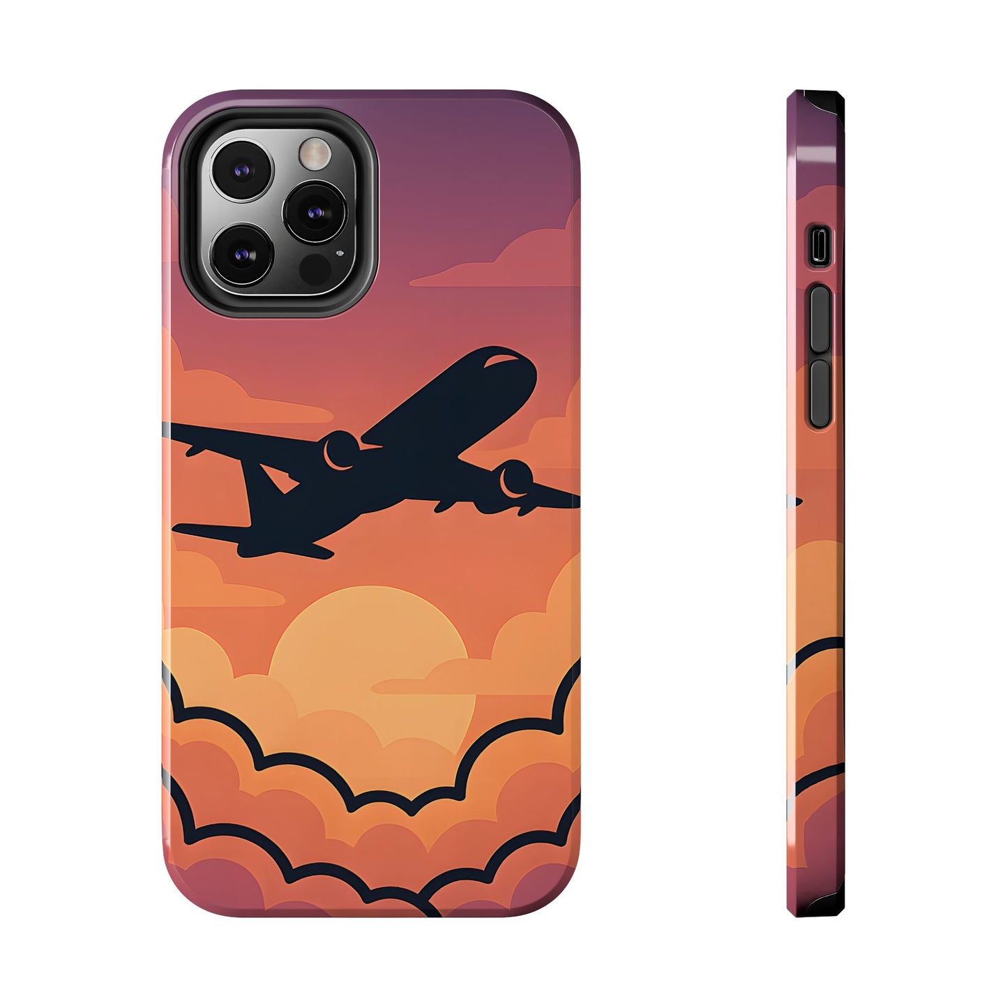 Sunset Flight Tough Case - Minimalist Aviation Aesthetic Travel Cover