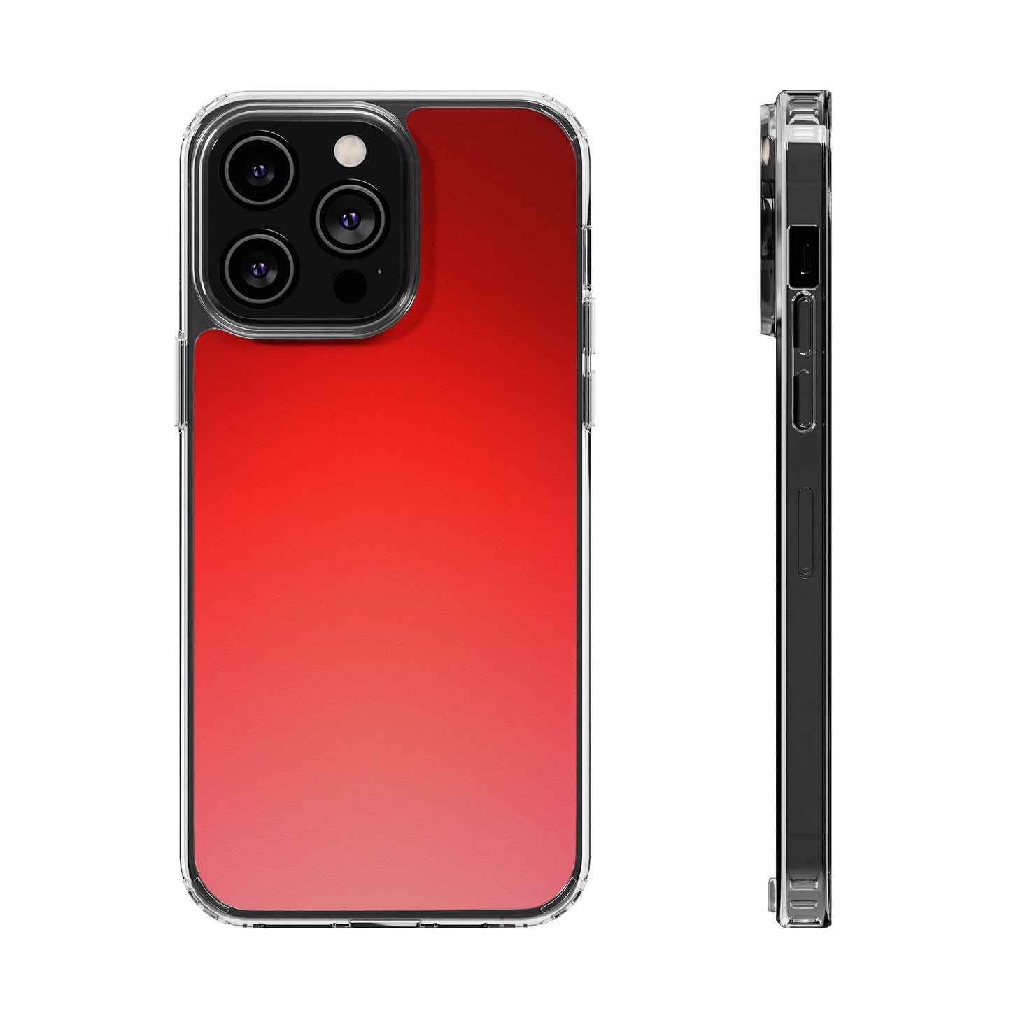Vibrant Cherry Aura Clear Case - MagSafe Compatible Red Gradient Cover