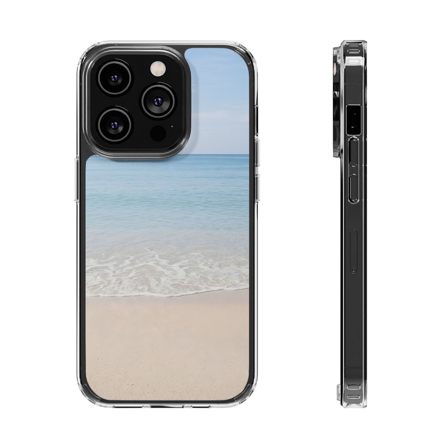 Serene Beach Landscape Clear Case - MagSafe Compatible Coastal Cover