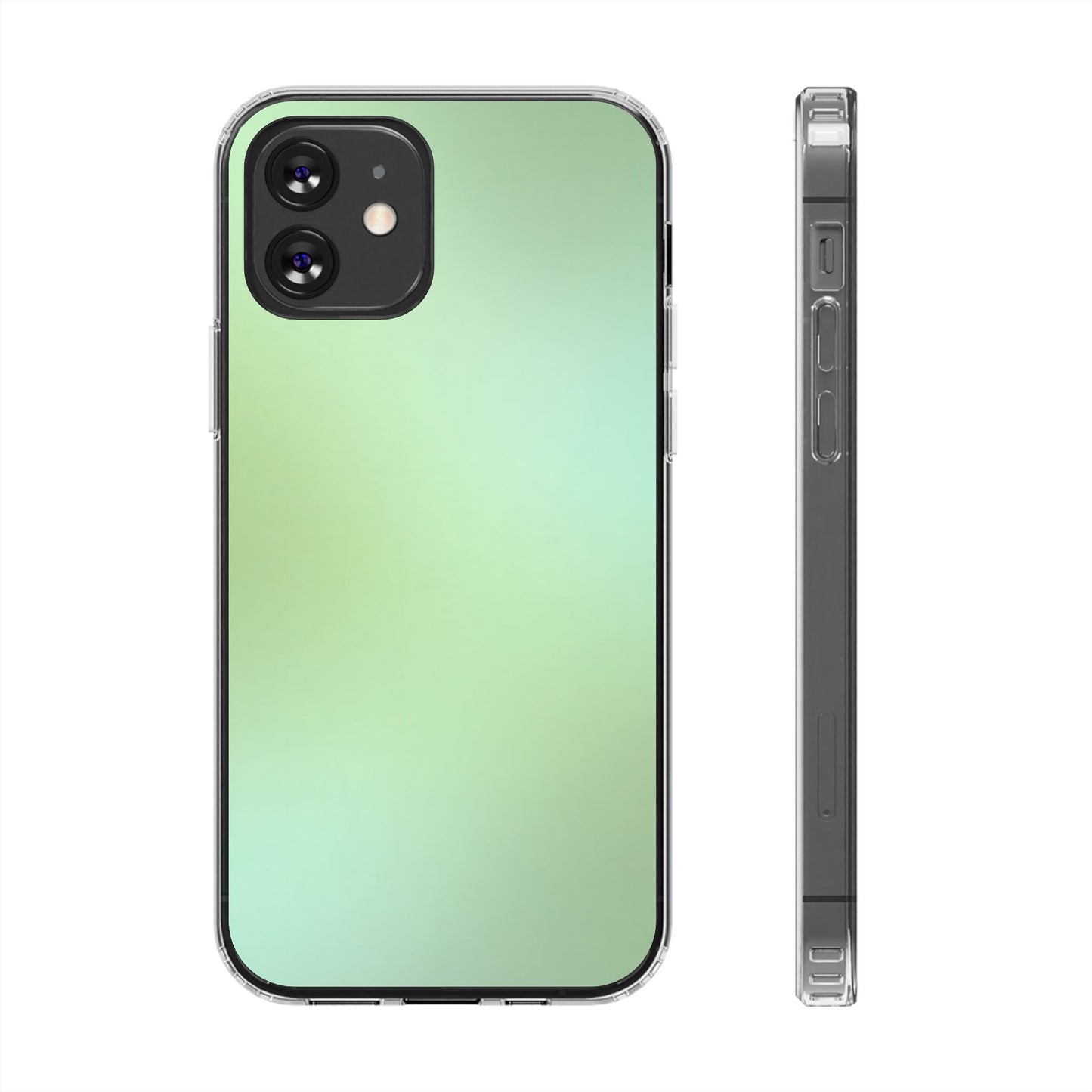 Soft Sage Aura Clear Case - MagSafe Compatible Mint Gradient Cover