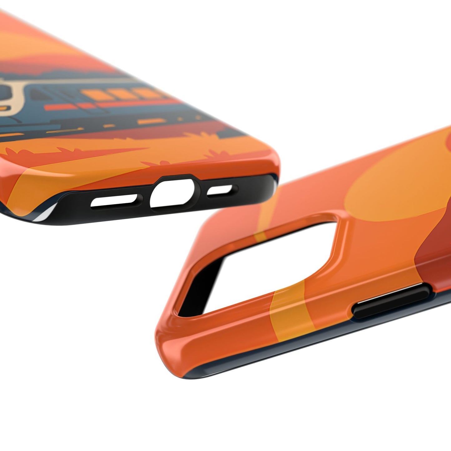 Golden Hour Express Tough Case - Minimalist Sunset Train Aesthetic Cover