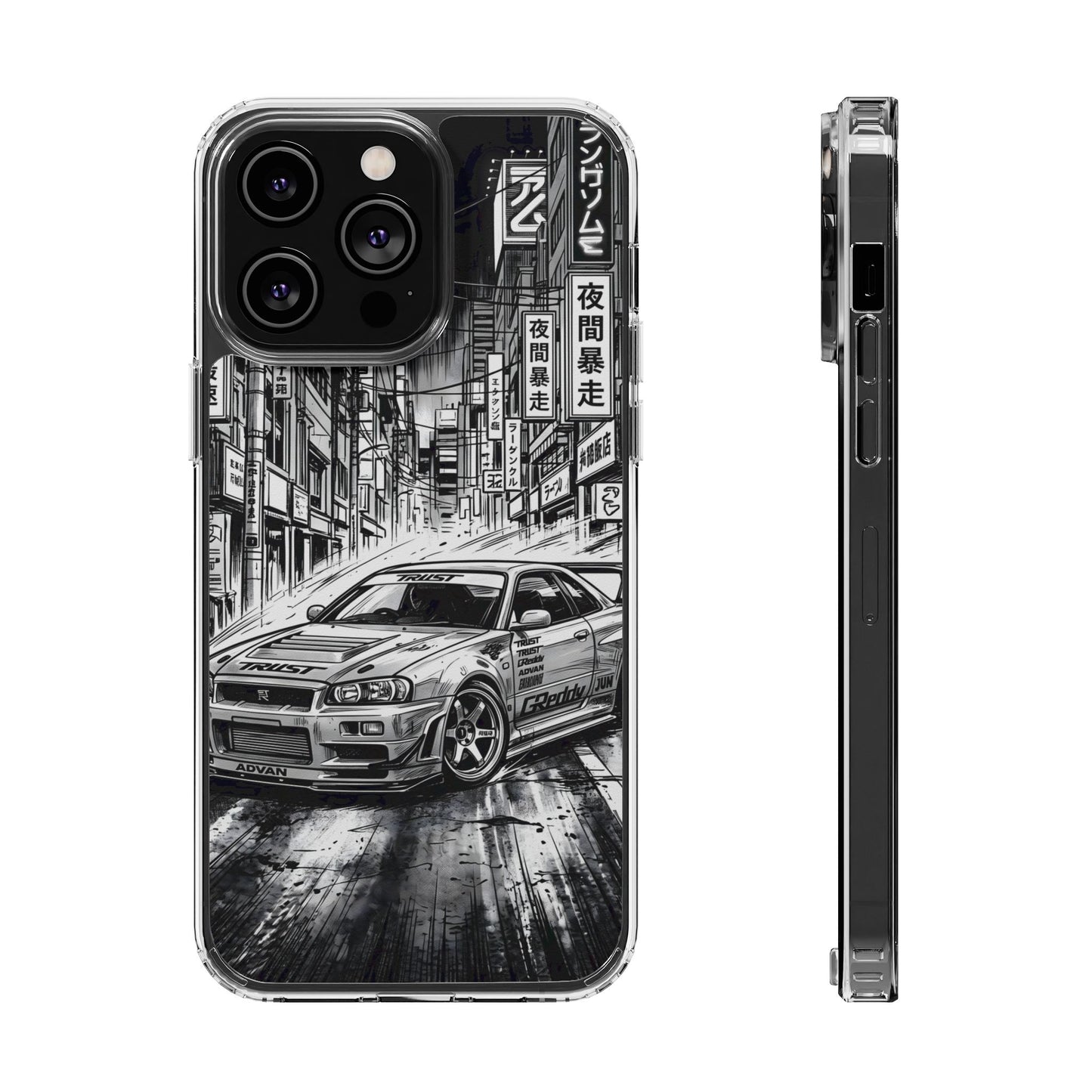 Tokyo Night Drift Manga Case - MagSafe Compatible JDM Clear Cover
