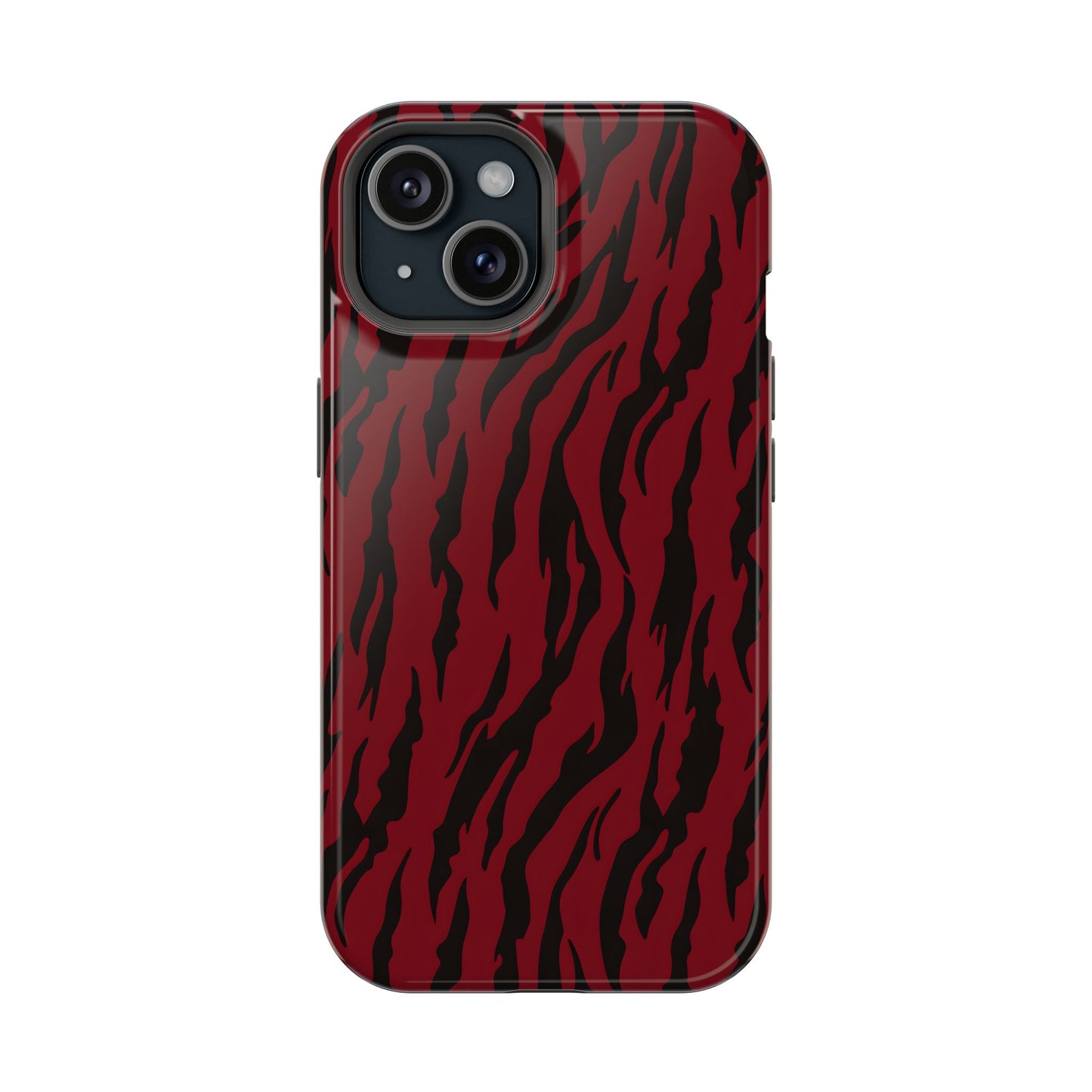 Crimson Instinct: Bold Red Tiger Print MagSafe Case