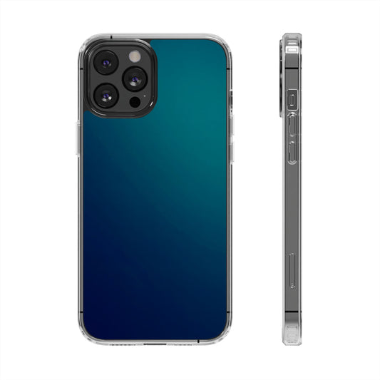 Midnight Ocean Aura Clear Case - MagSafe Compatible Deep Teal Gradient