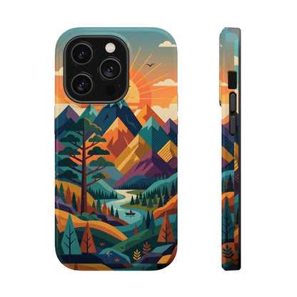 Retro Sunset Mountain Magnetic Impact Case
