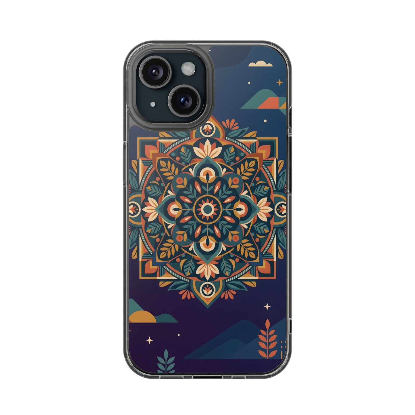 Mystic Desert Mandala Clear Case - MagSafe Compatible Boho Cover
