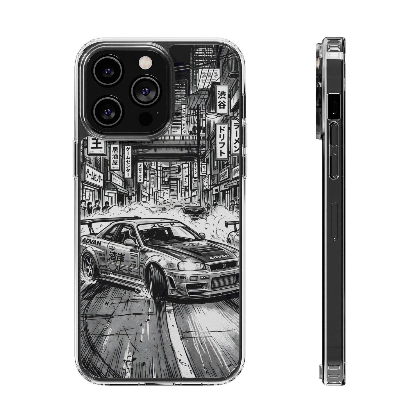 Tokyo Night Drift Manga Case - MagSafe Compatible JDM Clear Cover