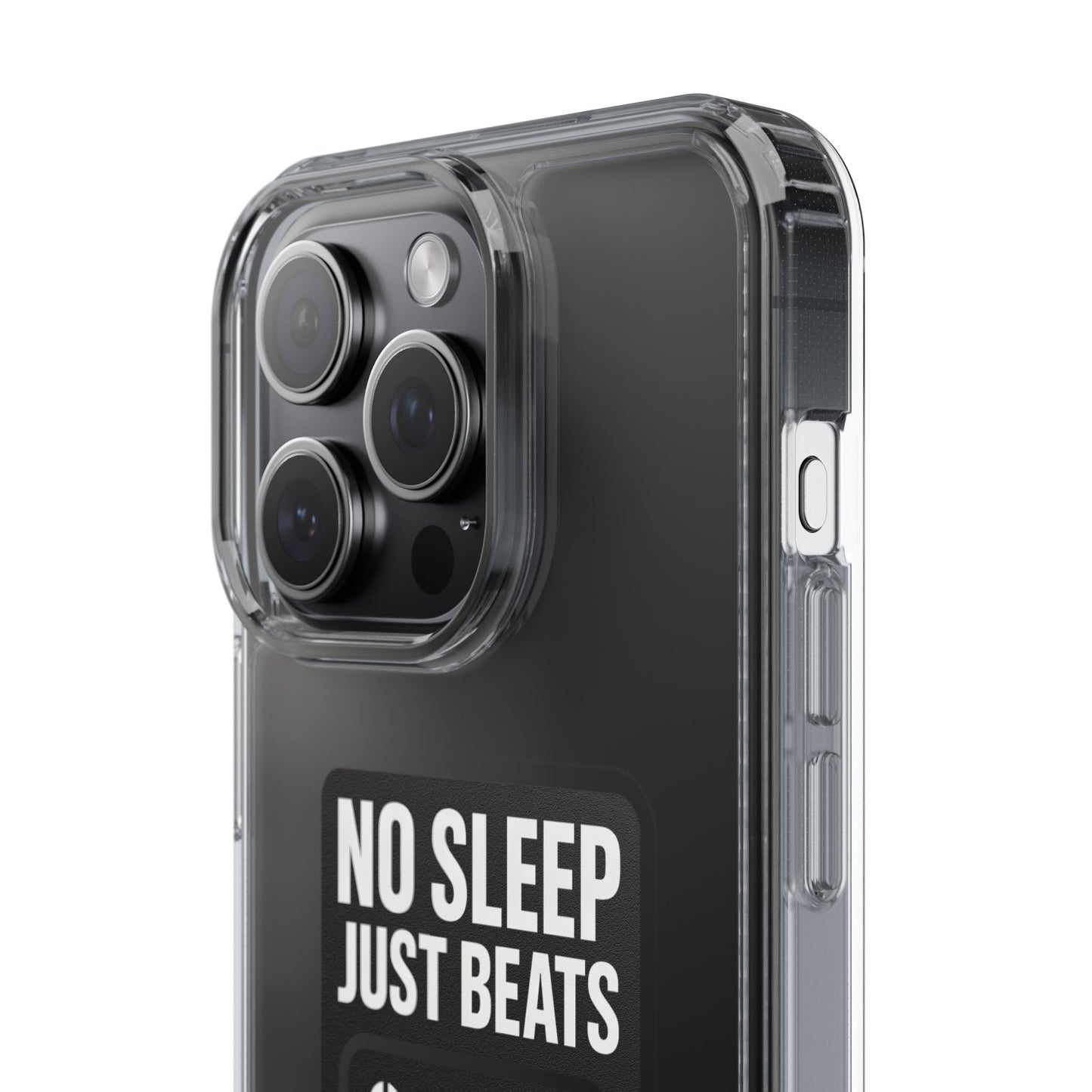 Clear "No Sleep Just Beats" Case - Minimalist DJ & Producer Transparent Cover