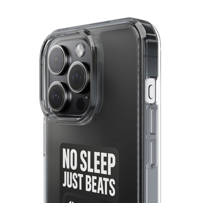 Clear "No Sleep Just Beats" Case - Minimalist DJ & Producer Transparent Cover