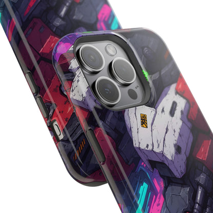 Cyber Armor: Battle-Worn Mecha Print MagSafe Case