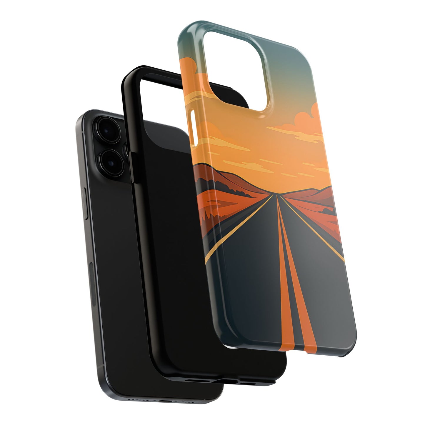 Endless Highway Tough Case - Minimalist Sunset Road Trip Aesthetic Cover