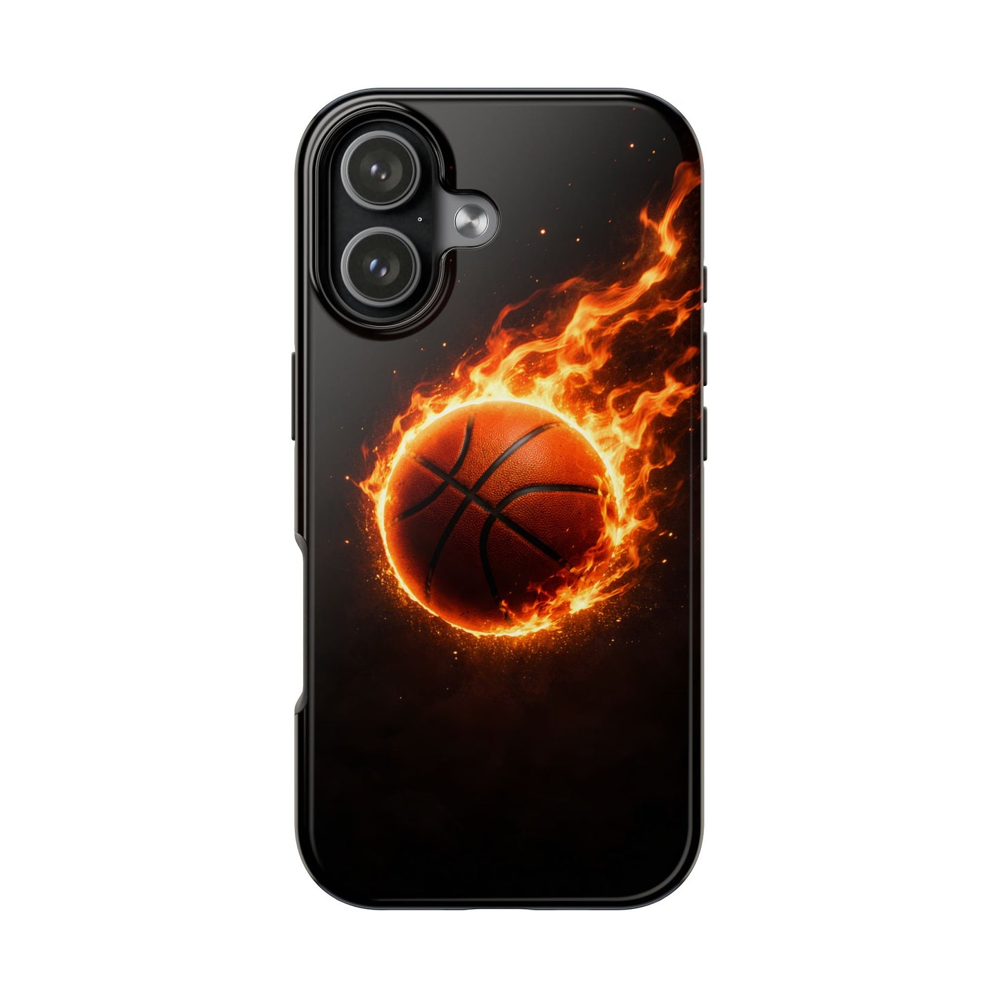Flaming Basketball Tough Case - Fire Ball Sports Cover for iPhone & Samsung