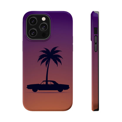 Midnight Drive: Retro Palm Tree Sunset MagSafe Case