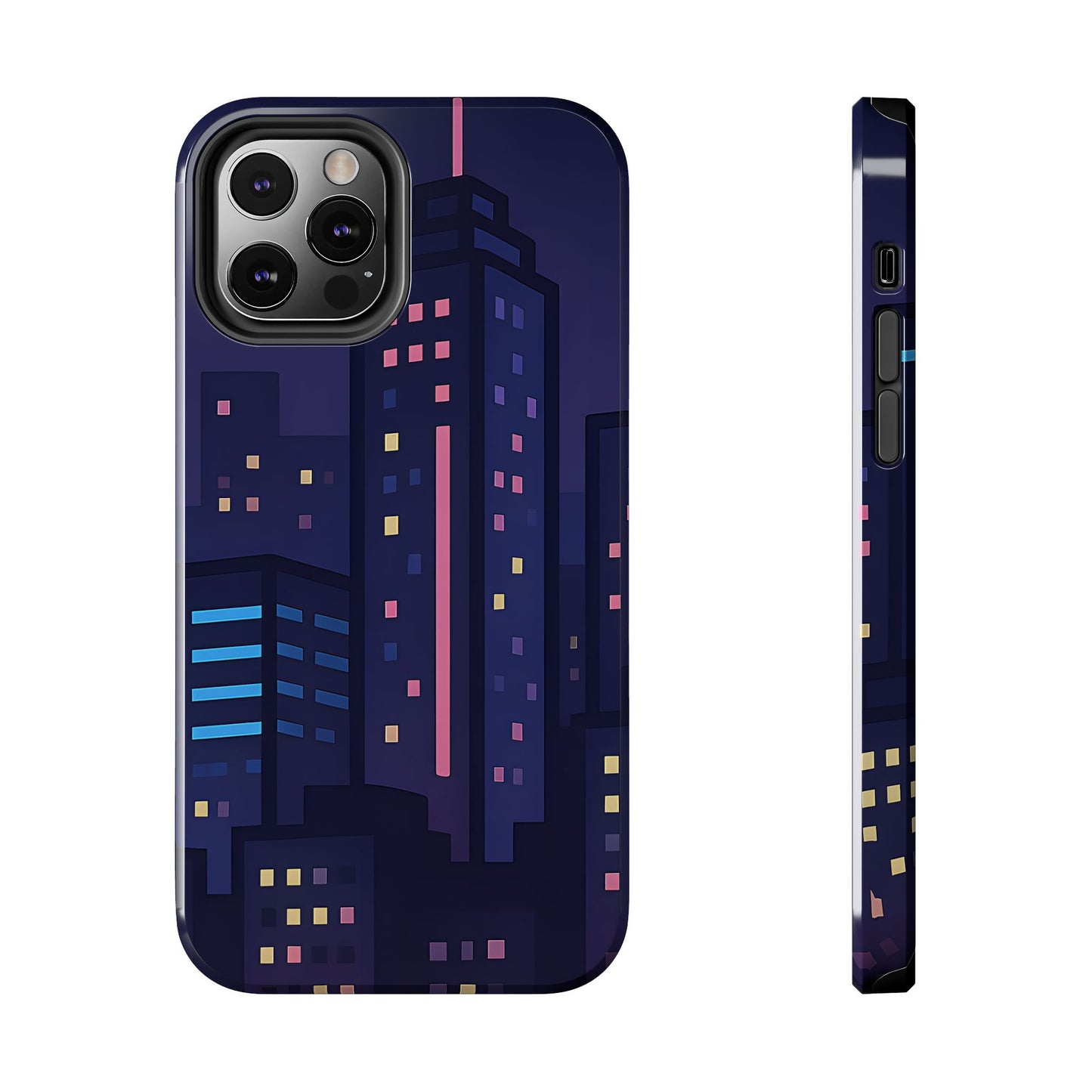 Lo-Fi Night City Tough Case - Pastel Urban Skyline Cover for iPhone & Samsung
