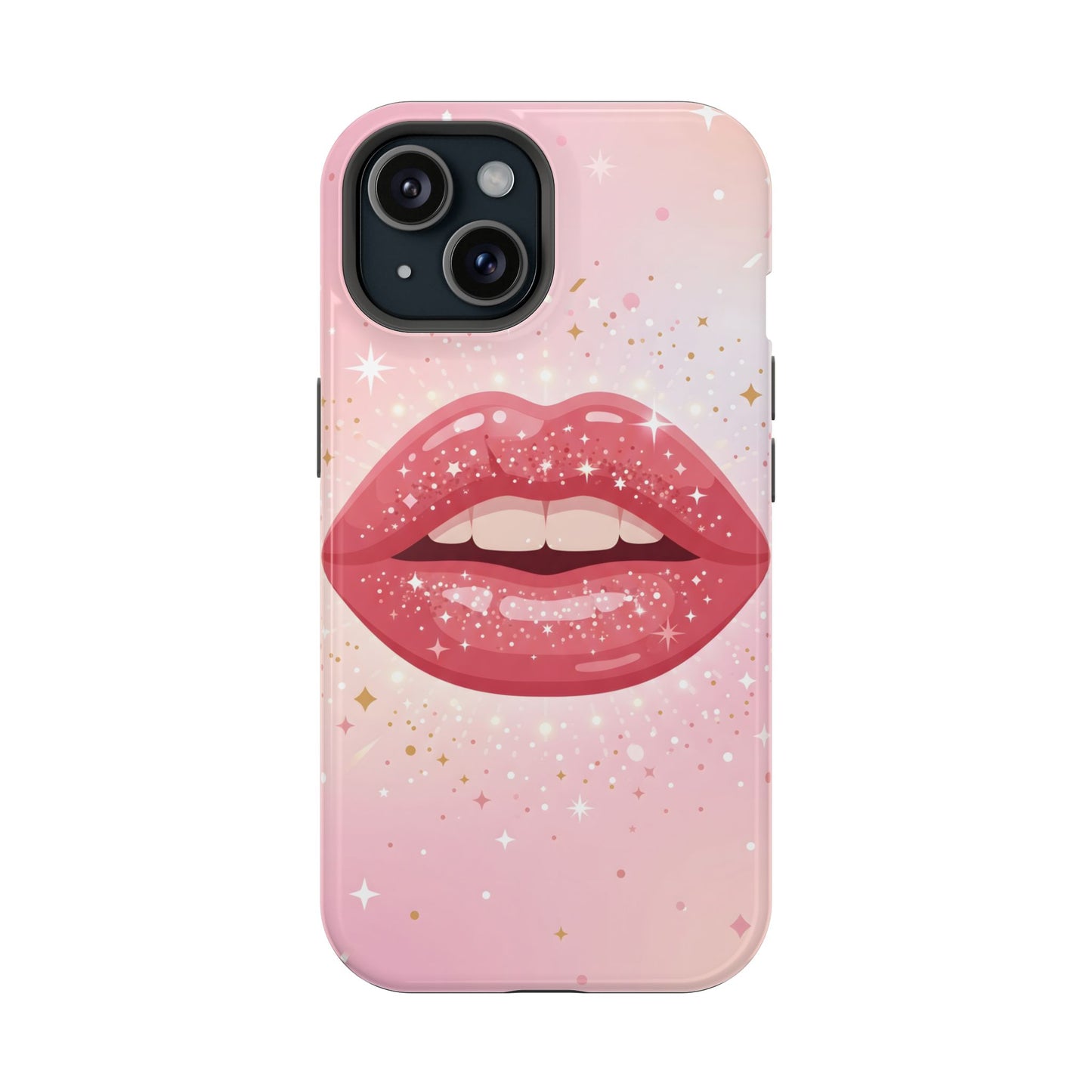 Glamorous Pink Glitter Lip Magnetic Impact Case