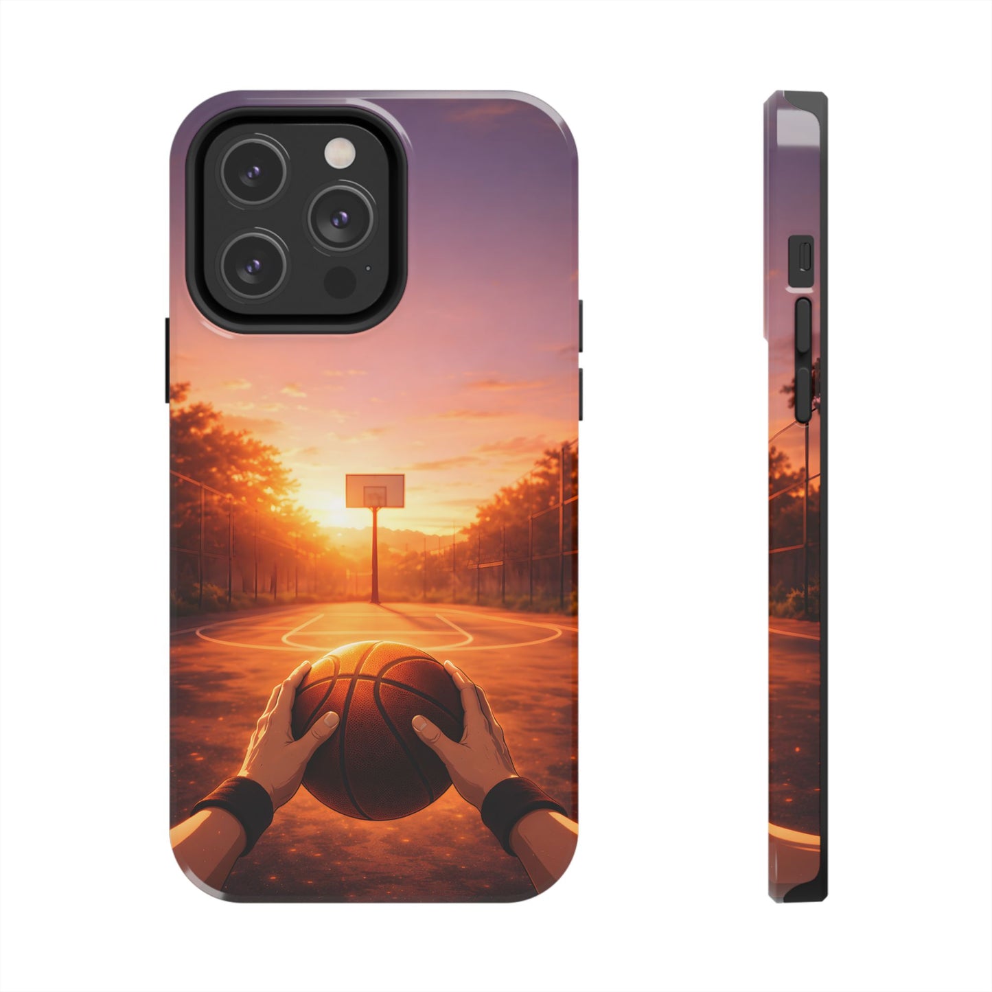Golden Hour Court Tough Case - Immersive Basketball POV Protective Cover