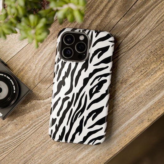 Monochrome Safari: Classic Black & White Zebra MagSafe Case