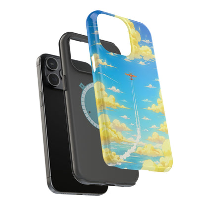 Cinematic Flight: Vintage Airplane Anime Sky MagSafe Case
