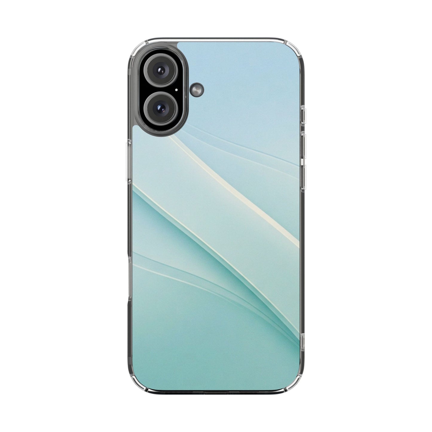 Ethereal Aqua Waves Clear Case - MagSafe Compatible Minimalist Cover
