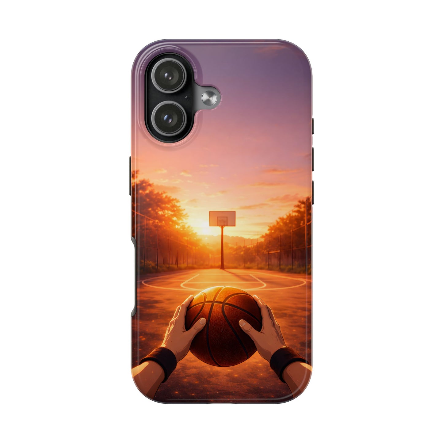 Golden Hour Court Tough Case - Immersive Basketball POV Protective Cover