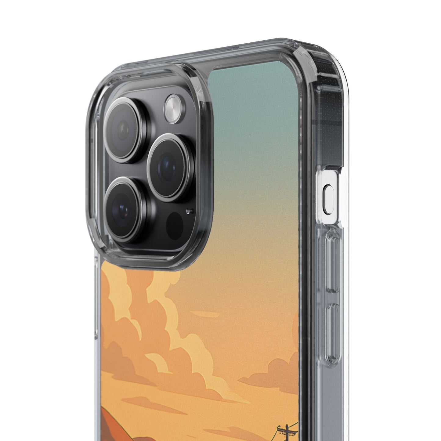 Clear Open Road Sunset Case - Minimalist Journey Aesthetic Transparent Cover