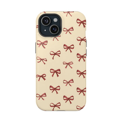 Burgundy Bows Coquette Magnetic Tough Case
