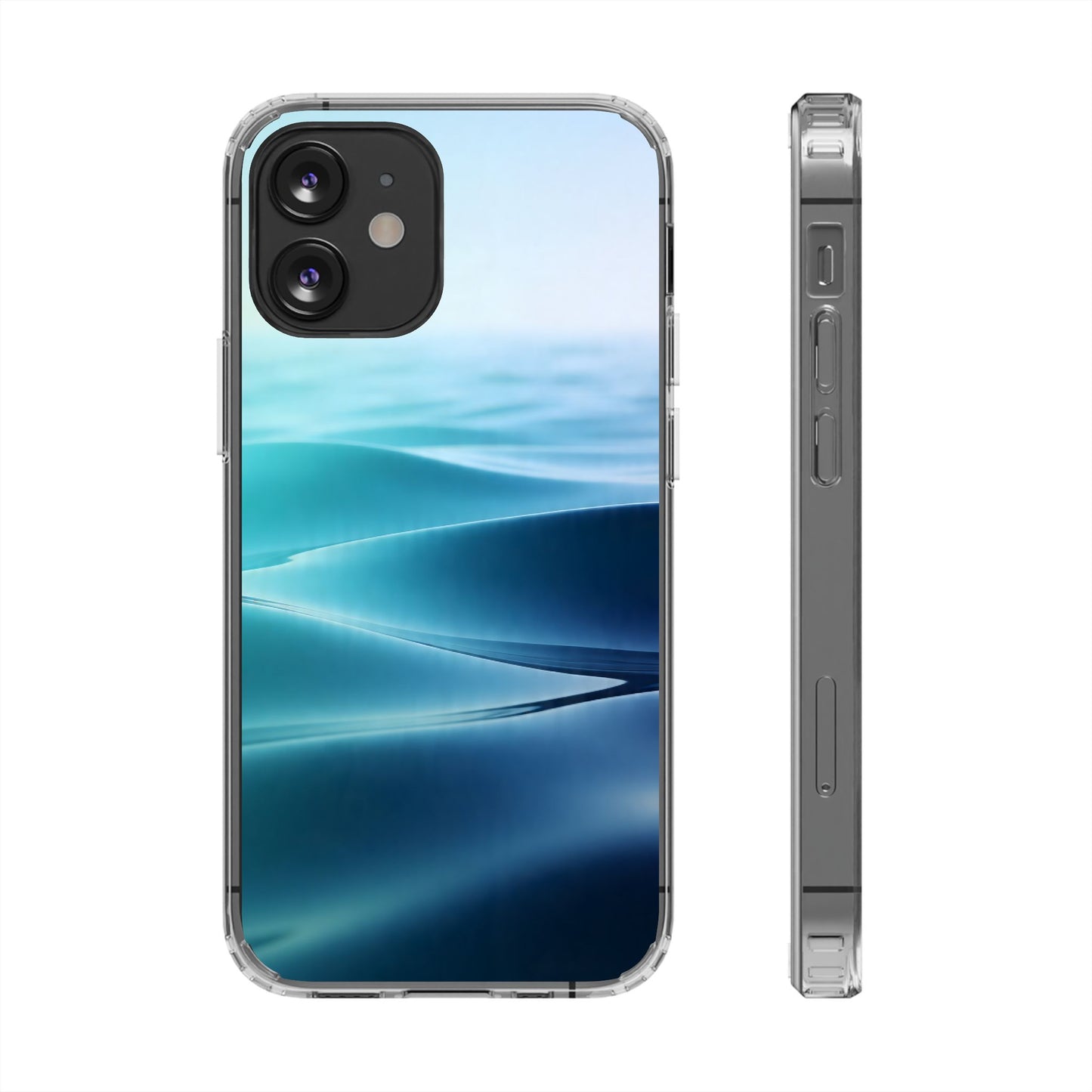 Serene Ocean Waves Clear Case - MagSafe Compatible Coastal Cover
