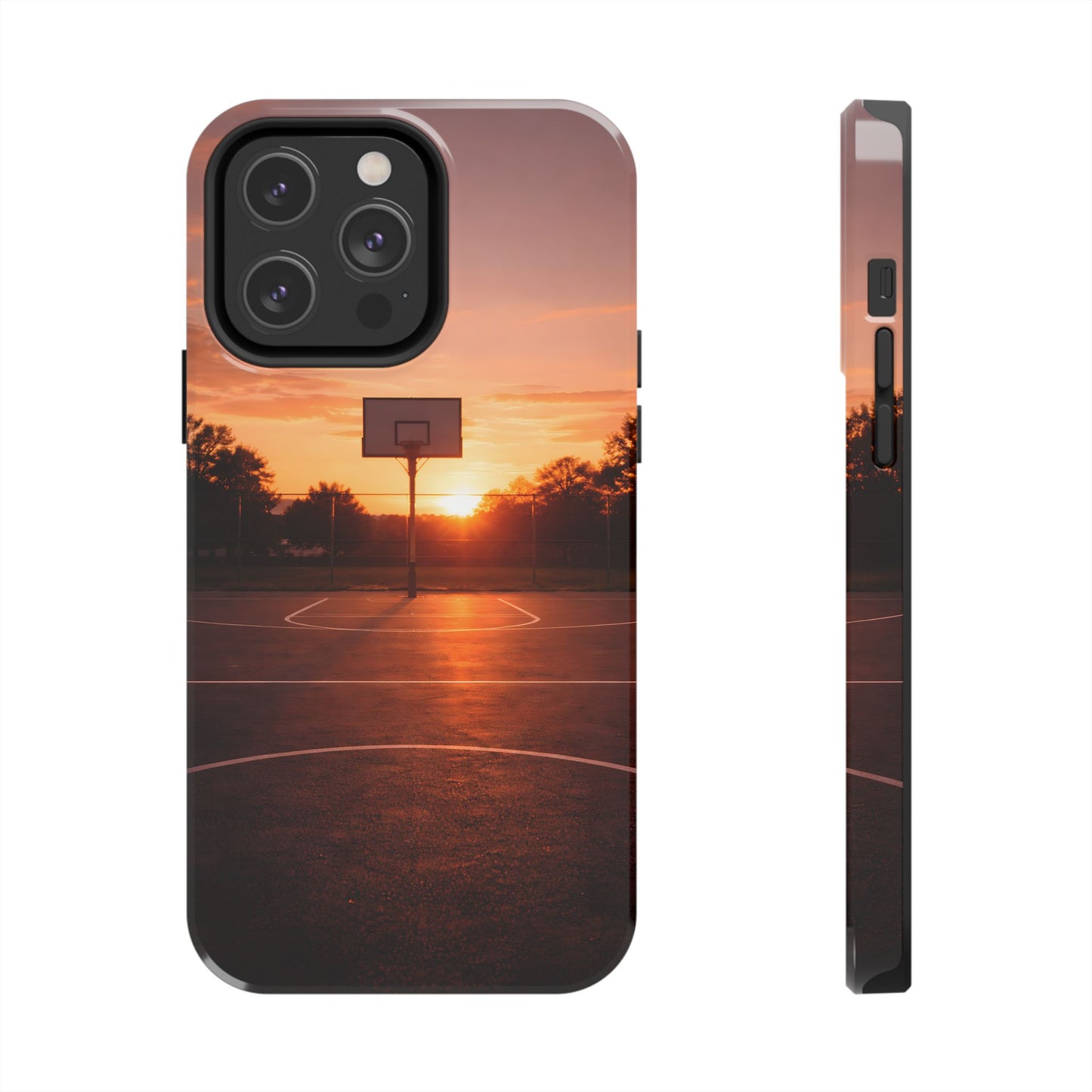 Golden Hour Basketball Court Tough Case - Urban Sunset Cover for iPhone & Samsung