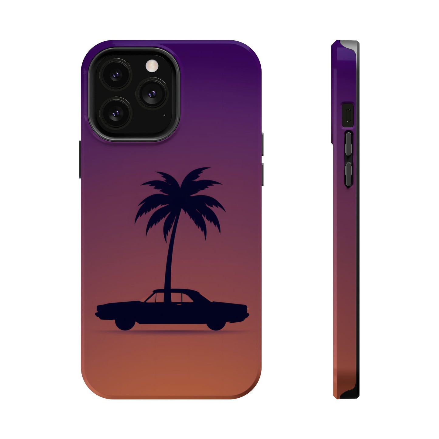 Midnight Drive: Retro Palm Tree Sunset MagSafe Case