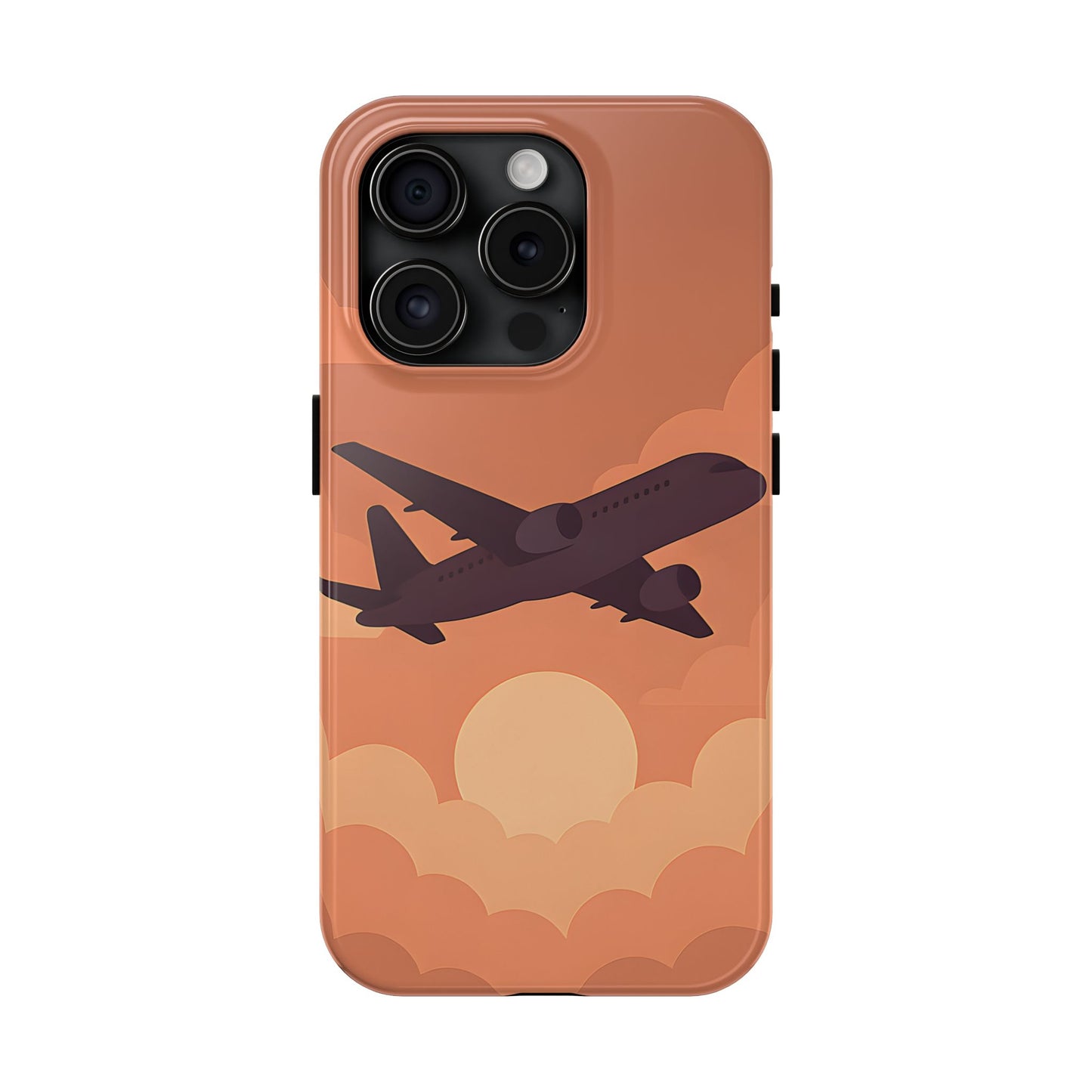 Golden Skies Airplane Tough Case - Minimalist Aviation Cover for iPhone & Samsung