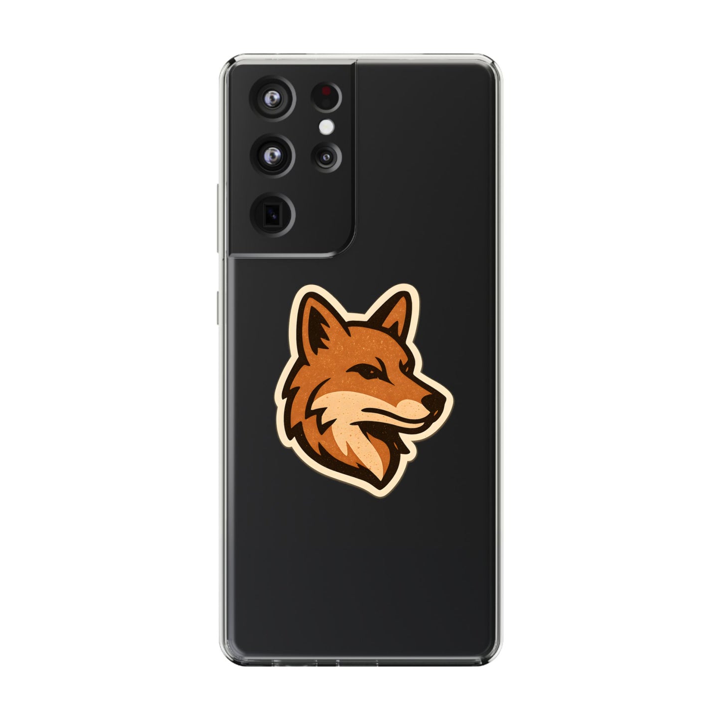 Clear Fox Emblem Phone Case - Vintage Wildlife Sticker Transparent Cover