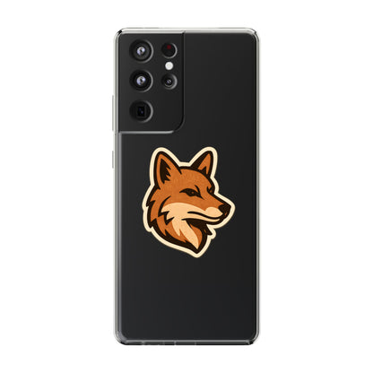Clear Fox Emblem Phone Case - Vintage Wildlife Sticker Transparent Cover