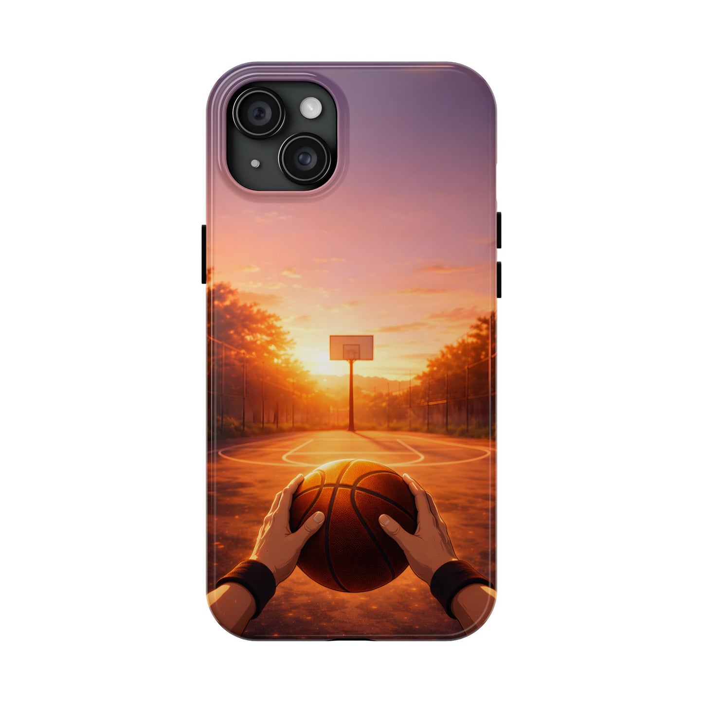 Golden Hour Court Tough Case - Immersive Basketball POV Protective Cover
