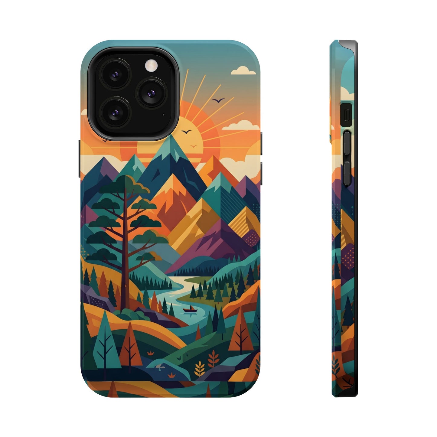 Retro Sunset Mountain Magnetic Impact Case