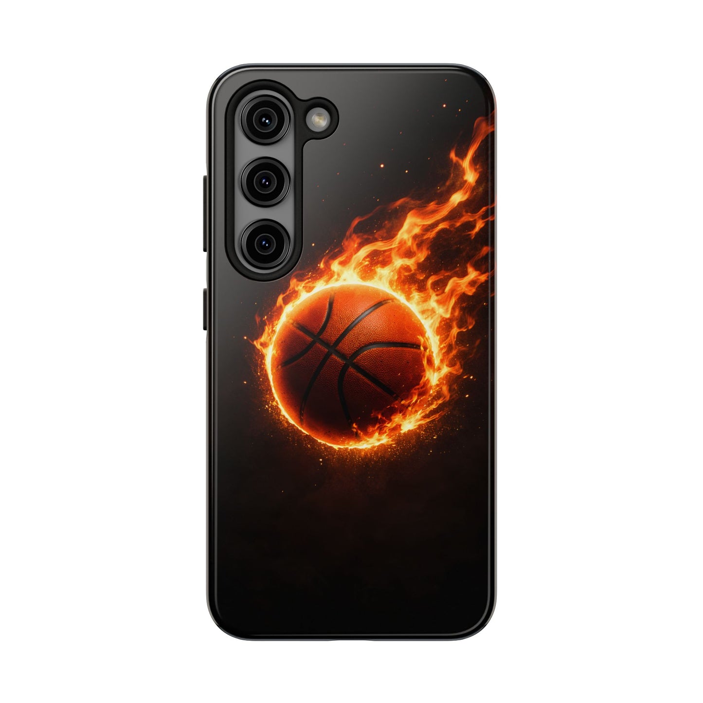 Flaming Basketball Tough Case - Fire Ball Sports Cover for iPhone & Samsung