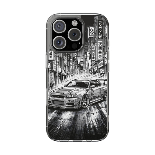 Tokyo Night Drift Manga Case - MagSafe Compatible JDM Clear Cover